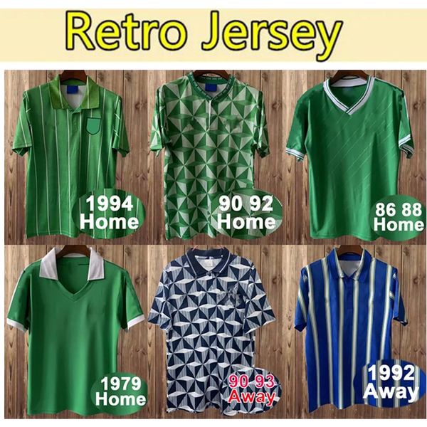 

1972 northern ireland soccer jerseys retro mens national team home gray white away football shirt short sleeve uniforms 86 88 90 91 92 93 re, Black;yellow
