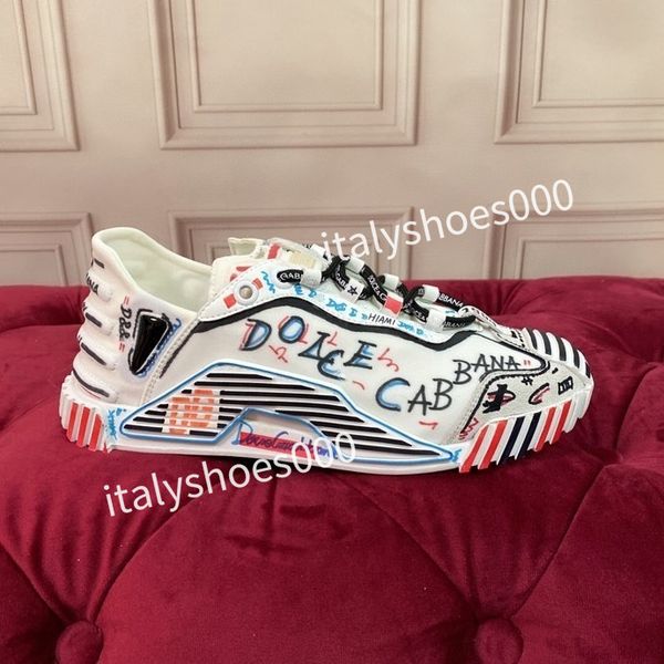 

luxury designer calfskin casual shoes men women vintage sneaker reflective sneaker platform trainers sneakers lace-up, Black