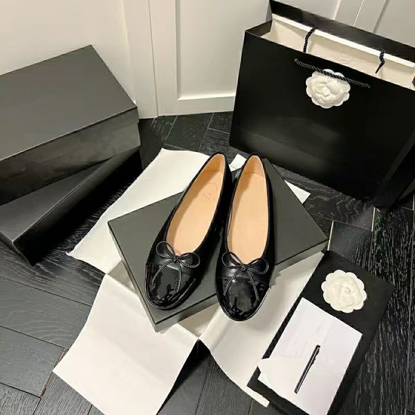 

ladies casual shoes sandals for women loafers dress shoe stitching ballerinas falts lambskin fabric ballet flat sandal summer slides luxury, Black