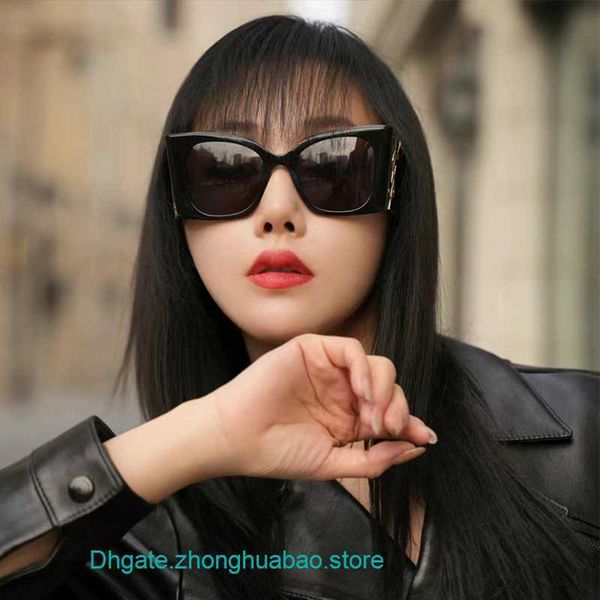 

y s l designer sunglasses for uk 2023 new yang shulin for women with advanced sense oversized box large face slim chaozhou zhao sanguan same, White;black