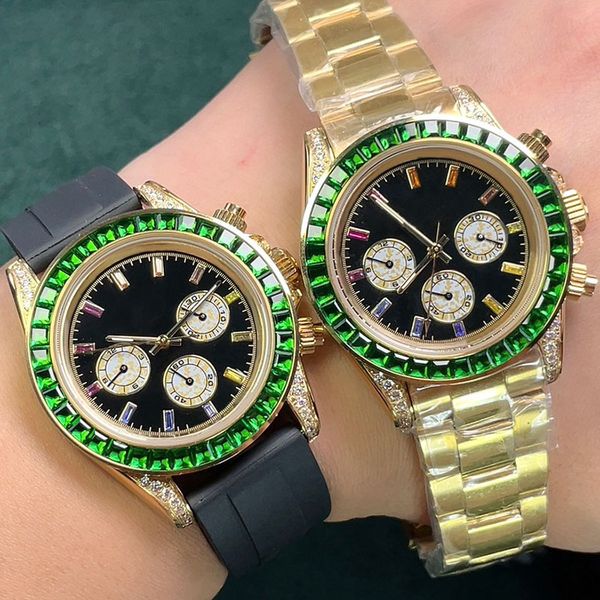 

mens watch automatic mechanical watches 43mm case with diamond sapphire women business wristwatch montre de luxe, Slivery;golden