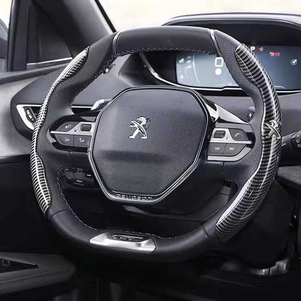 

steering wheel covers new carbon fiber leather car steering wheel cover for peugeot 3008 4008 5008 508l 408 2008 308s e2008 301 206 207 307