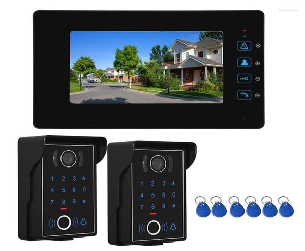 

video door phones 1080p 7quot wired intercom for home doorbell system with fingerprint password unlock security waterproof ir ni2583628