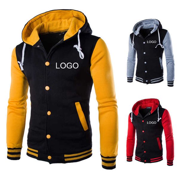 

2023 classic baseball hoodies men spring warm patchwork fleece sweatshirts, Black