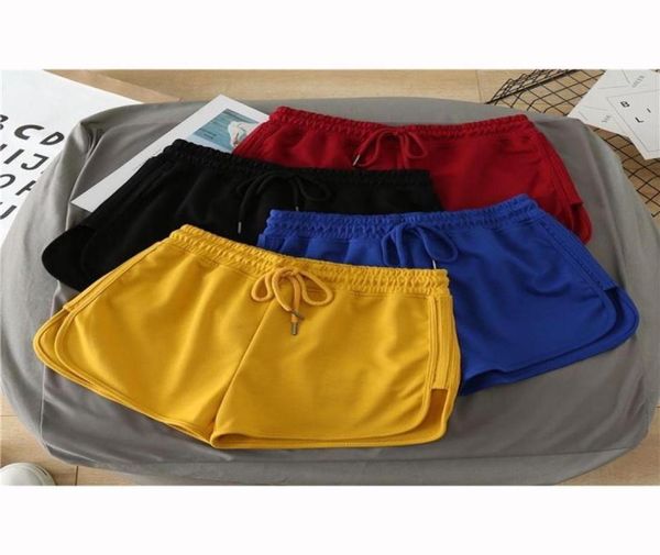 

running shorts sports female outer wear fitness yoga pants casual cotton elastic band slit gym for women workout clothing2193649, Black;blue