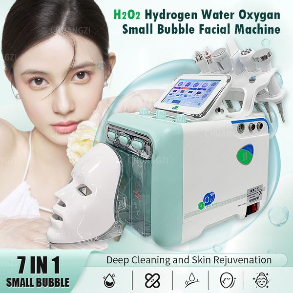 

7 in 1 h2o2 water ox--ygen jet peel beauty skin cleansing dermabrasion facial machine water aqua peeling beauty cleansing device ce certific, Black;white