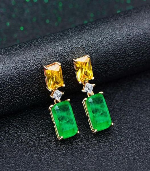 

hbp fashion luxury jewelry 2021 new pure silver emerald earrings3213648