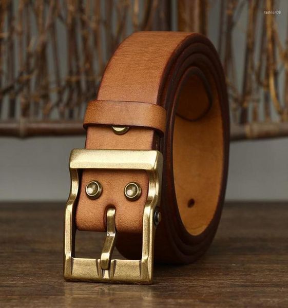 

belts 38cm thick retro cowboy strap male cowskin genuine leather belt men heavy copper buckle for jeans waist6274792, Black;brown