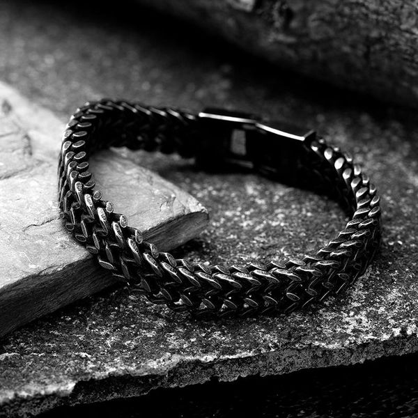 

bangle european and american fashion punk men fashion positive and negative chain bracelet magnet clasp stainless steel bracelet, Black