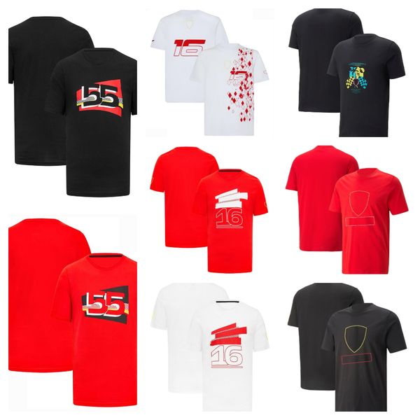 

2023 new f1 formula one team uniform red men's short-sleeved t-shirt outdoor extreme sports racing suit plus size customization