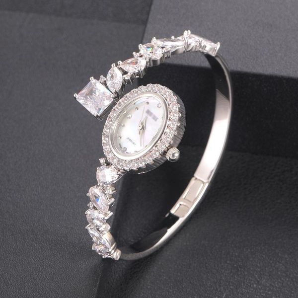 

bangle jankelly qualtiy aaa zircon elements leaf austrian crystal bracelet watch for wedding party fashion jewelry made with wholesale, Black