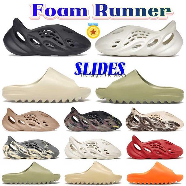

foam runner sandals men woman slider mens shoes designer vermillion mineral blue onyx pure slippers slide slipper ochre bone resin clog dese, Black