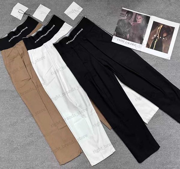 

women's pants capris 2023 luxury women's spring and summer new simple casual elastic printing straight side zipper radish pants t2, Black;white