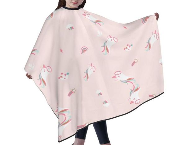 

professional barber cape polyester hair cutting salon cape water and stain resistant apron cutting hair cute unicon patternpink3736430