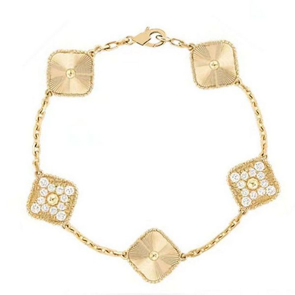 

luxury designers 4 color clover charm bracelet wedding jewelry for women, Golden;silver
