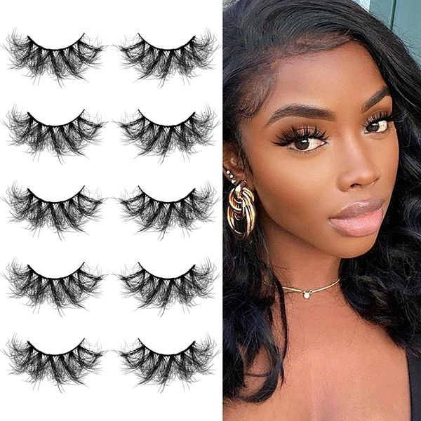 

3d 5d 22-25mm messy handmade cruelty mink lashes wholesale makeup cilio soft wispy dramatic fluffy fake eyelashes extension wss