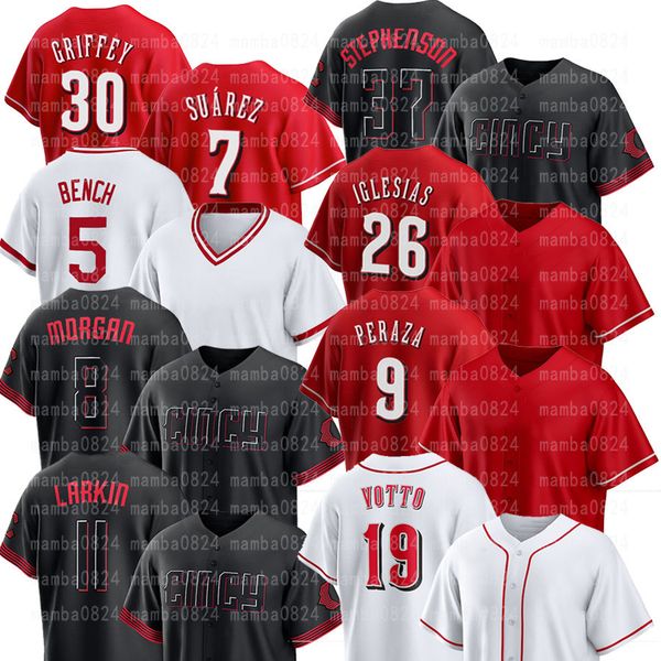 

jonathan indias cincy baseball jersey joey votto alexis diaz nick senze reds hunter greene graham ashcraft hunter greene tyler stephenson ba, Blue;black