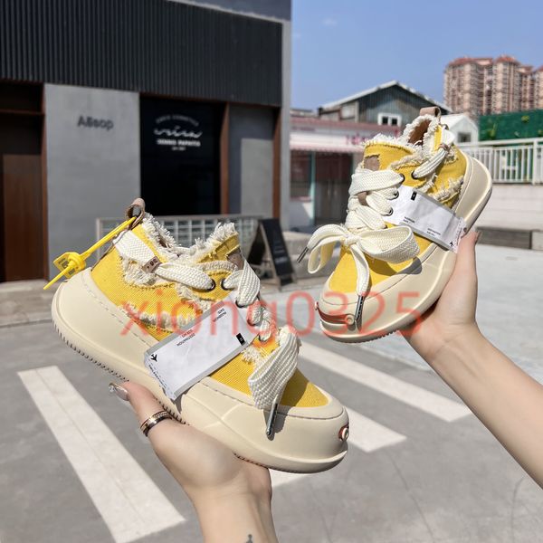 

high-luxury brand smile platform laugh canvas shoes men and women trend wool fringe woven casual shoes, Black