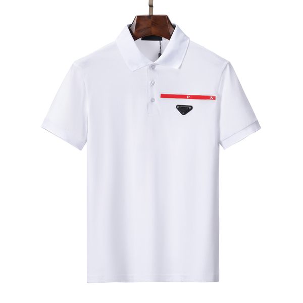 

designer polo mens polos high men tshirt striped lapel short sleeve classic casual shirt mens polo shirt fashion clothing di_girl, White;black