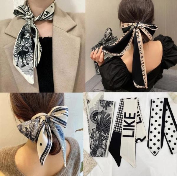 

3pcs fashion retro letters hair streamer houndstooth french ponytail holder multiuse tassel hair bows hair bands women accessorie8478421