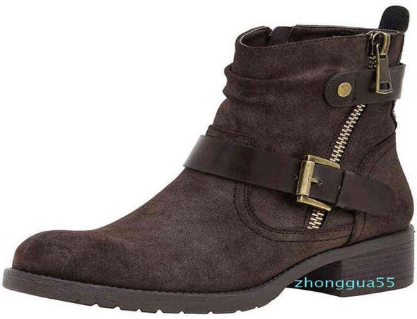 

chunky motorcycle boots for women autumn 2021 fashion round toe combat ladies shoes korean version 03178587999, Black