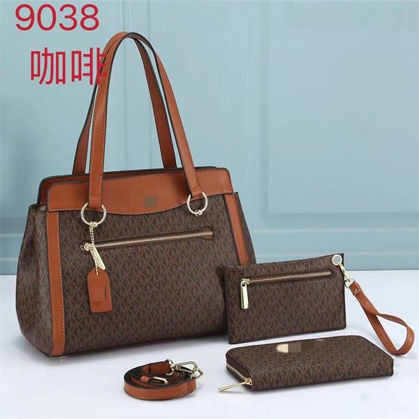 

michael s kor m k bags 2023 3 piece set famous brand women designer shoulder bag leather chain bag womens handbag crossbody bag 9308