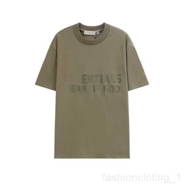 

5a 2023 ess mens t-shirts designer essentail womens tees short summer fashion casual with letter superior quality t shirtsa68, Black;brown