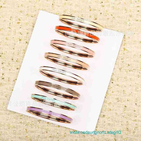

8a quality factory wholesale h ermes bangle for sale new 2023 narrow edition bracelet enamel rose gold with layered colorful pig nose versat, Black