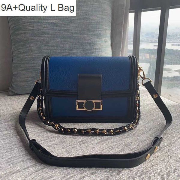

2023 new 9a l bag high lmitation designer shoulder bag dauphine mm 25cm genuine leather women clutch purse m56141 zl032 zfu4, Black