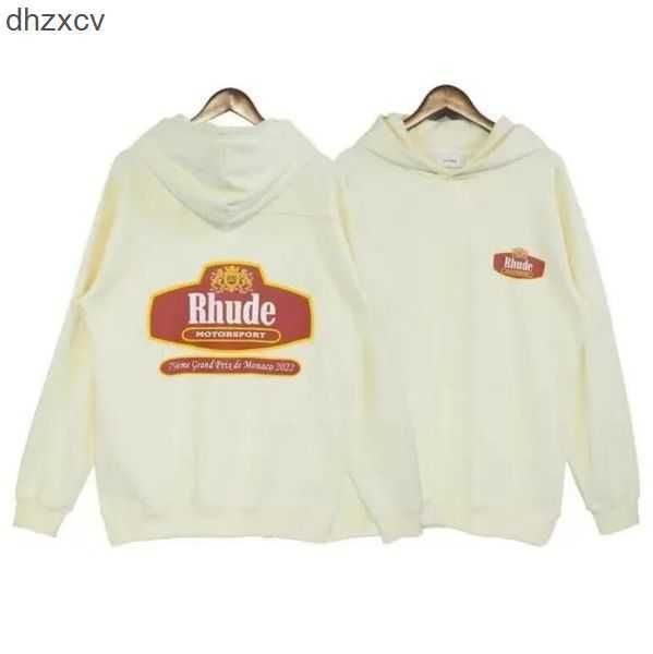 

men's rhude hoodies monogrammed washcloth embroidered american high street blouse for men and women c4c8 r28s, Black