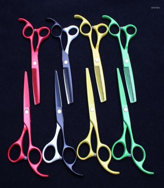

hair scissors 1pair professional 16cm 440c customized logo haircut set barber shop cutting thinning shears scissorshair5832410