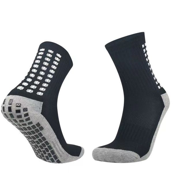 

sport protection football sock multi color comfortable thicked bottom soft socks slip proof cotton fashion accessories plaid pattern lo001 b, Black