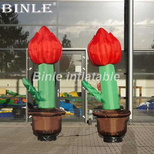 

wedding party decoration 2mh inflatable tulip flower tree with led lights base blower for sale