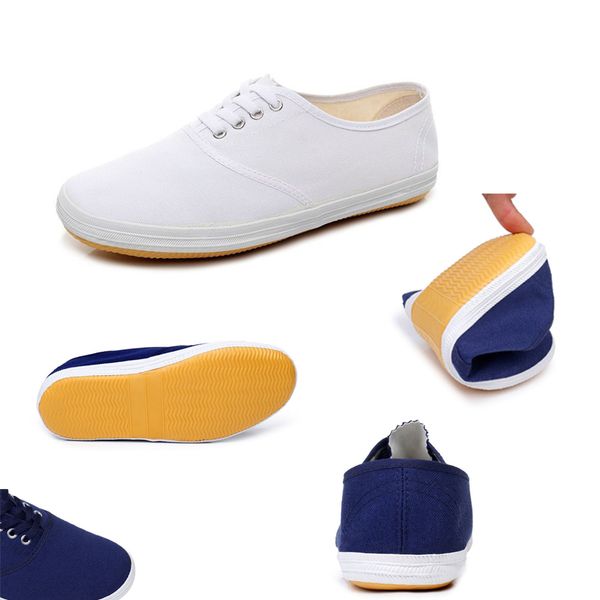 

women men canvas shoes laced up casual shoes fashion wild white blue outdoor sneaker shoe