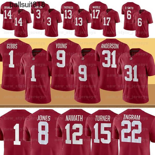 

ncaa 9 bryce young alabama crimson football jerseys will anderson jr. joe namath jahmyr gibbs aj mccarron ty simpson american college ja&#03, Black