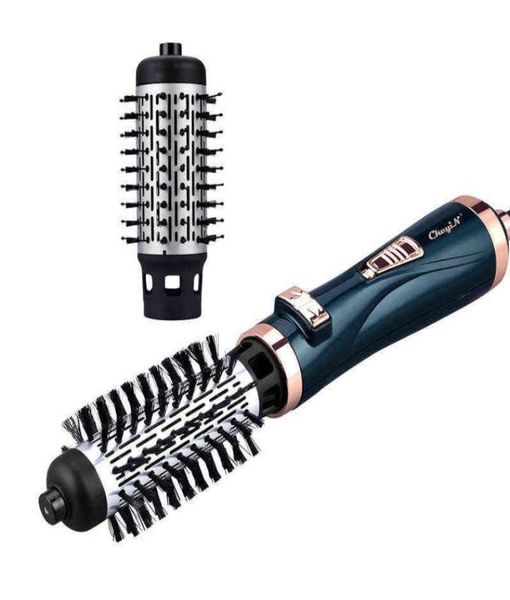 

2 in 1 professional hair curling wand brush tourmaline ceramic air brush blow dryer hair curling roller wet dry dual use 31 aa2764611