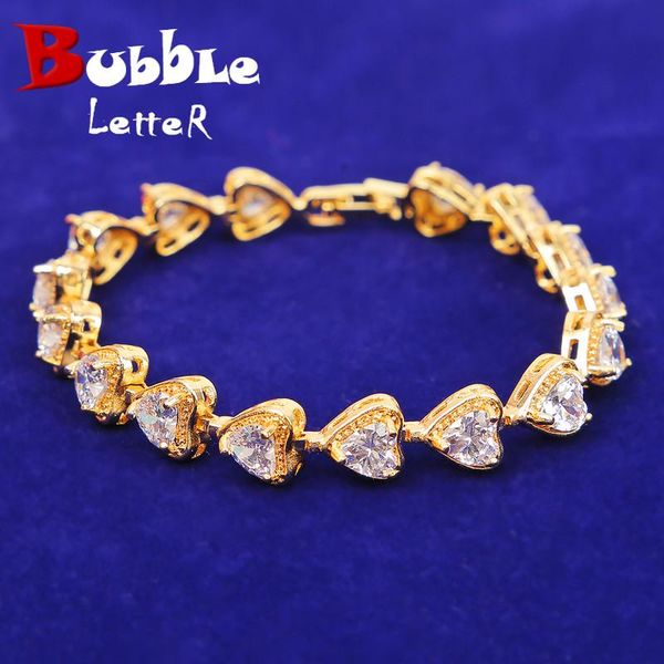 

bangle 6mm heart bracelet hip hop jewelry, Black