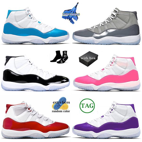 

with box jodens11 cherry 11s basketball shoes with box jumpman 11 pink white jade blue col grey dmp 25th anniversary purple high space jam w