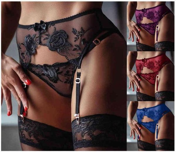 

nxy set women039s lace flower embroidered panties and garter stockings suit dresses for night exotic lingeri8098938, Red;black
