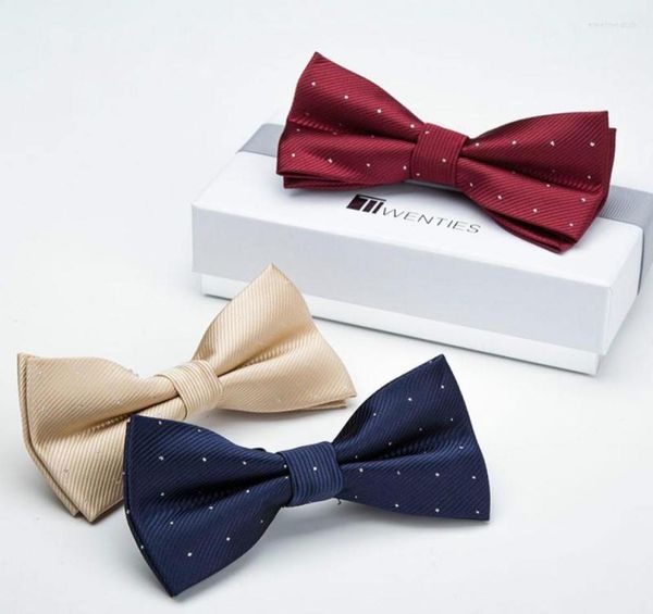 

bow ties groom tie men039s formal wear wedding man doublelayer dot business wine red purple8146932, Black;gray