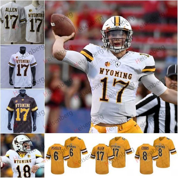 

ncaa college wyoming football jersey peasley josh allen bertagnole easton gibbs joshua cobbs john hoyland cole godbout joey braasch xazavian, Black