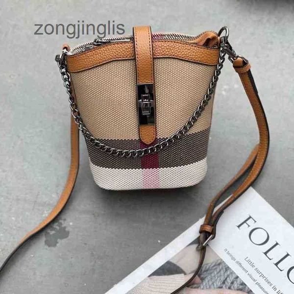 

and bag burbrerys european classic american leather messenger women's ladies cowhide bucket mini small cell phone lattice shoulder bags