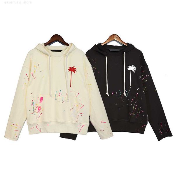 

men's hoodies mens hoodies designer hoodie drawn doodle ink splash angelt sweatshirts bronzing letter sweaters hoodys palms, Black