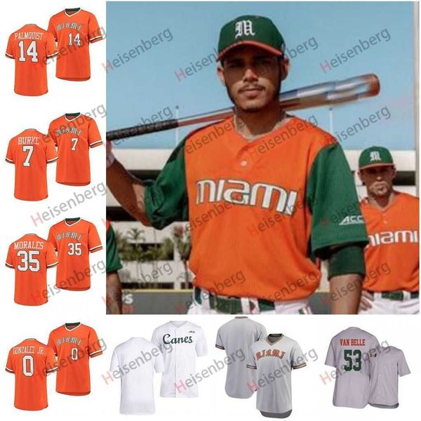 

0 dorian gonzalez jr ncaa miami hurricanes baseball jersey jacob burke carson palmquist walters yohandy morales cj kayfus edgardo villegas c, Blue;black