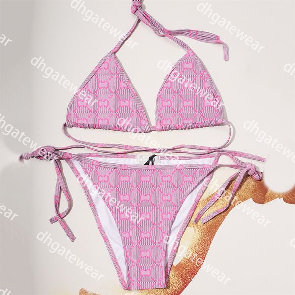 

brand letter printed bikini designer womens sling swimsuit tube two piece swimwear classic bathing suit