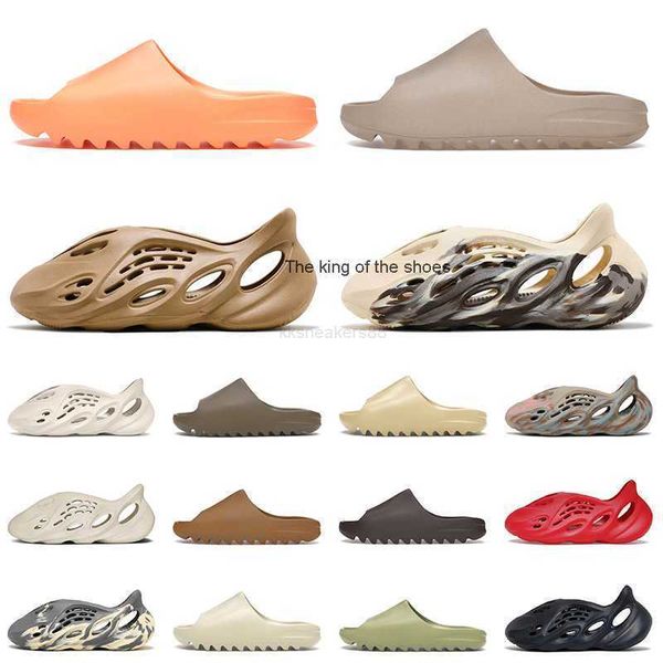 

yeezzys slipper foamrunner kids designer mens women kid foam runner slides slipper enflame orange pure cream clay desert sand mineral sandal, Black
