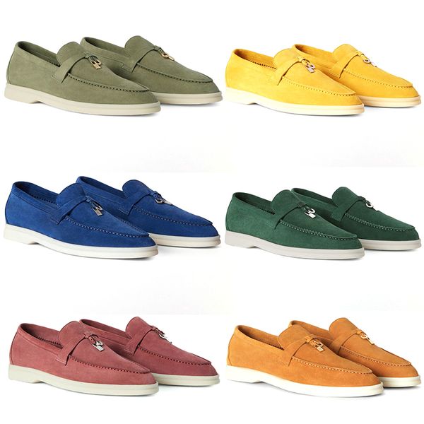 

men's casual shoes lp loafers flat low suede cow leather oxfords loro piana moccasins summer walk comfort loafer slip on loafer rubber, Black