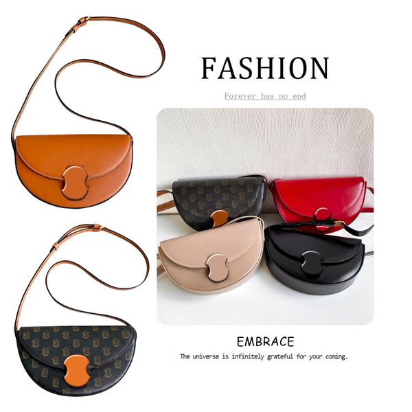 

genuine leather half moon teen triomphe crossbody bag celiny women's mens purses saddle shoulder clutch bag flap handbags tote luxury d