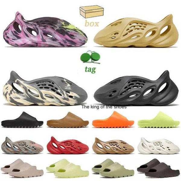 

kids slippers slides foams runner designer slipper men women sandals triple black white resin pattern slippers mens womens beach shoes slide