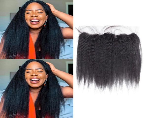 

transaprent lace closures frontal 13x4 mongolian remy human hair unprocessed pre plucked with natural baby hairs5079791, Black;brown